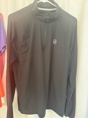 Hollister Black Half-Zip Pullover with White Logo